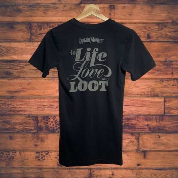 5 for $25🔥Captain Morgan "To Life Love and Loot" Black T-Shirt Medium - Picture 1 of 6